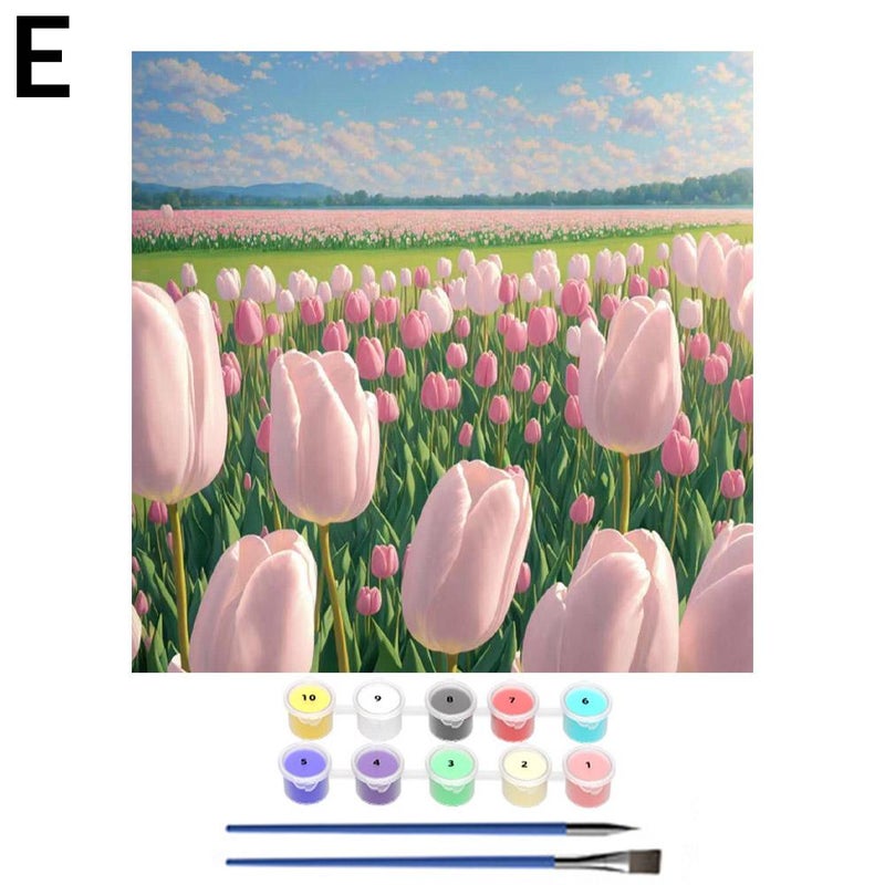DIY digital oil painting, healing handmade coloring oil painting, hand-painted flowers, coloring acrylic decorative painting